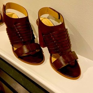 Brown open toe sandals